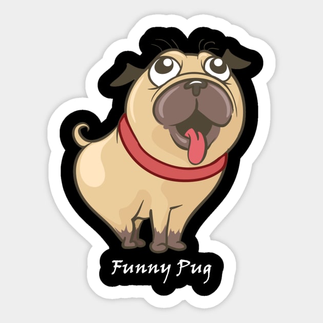 cute pug face Sticker by This is store